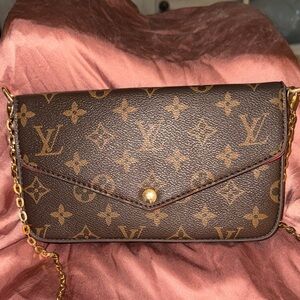 Designer inspired Brown Monogram Crossbody Bag
